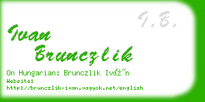 ivan brunczlik business card